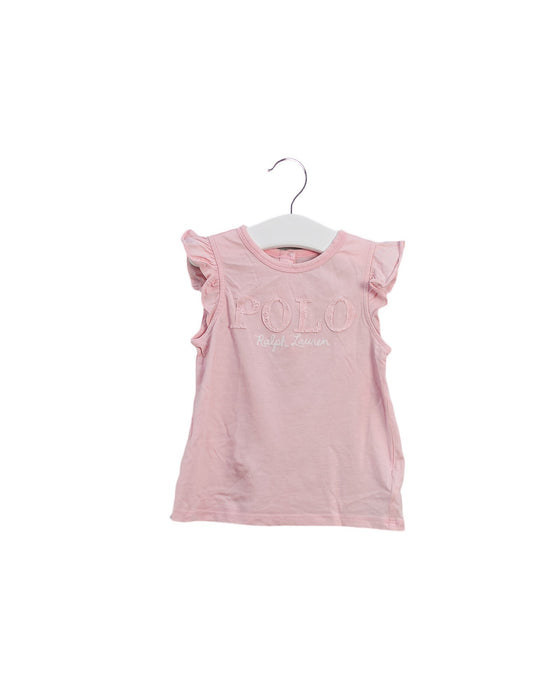 A Pink Short Sleeve Tops from Ralph Lauren in size 12-18M for girl. (Front View)