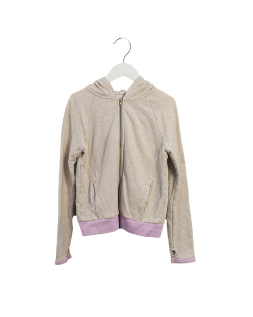 A Taupe Zippered Sweatshirts from Crewcuts in size 10Y for girl. (Front View)