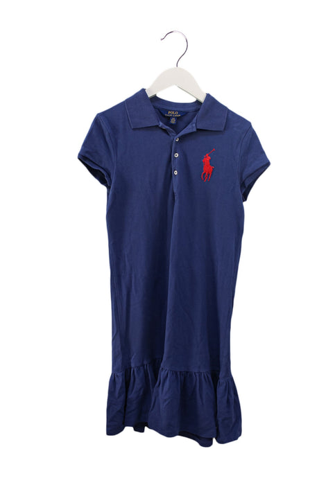 A Blue Short Sleeve Dresses from Polo Ralph Lauren in size 12Y for girl. (Front View)