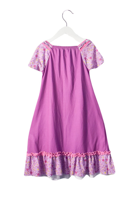 A Purple Short Sleeve Dresses from Retykle in size 7Y for girl. (Back View)