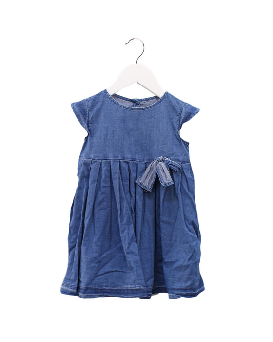 A Blue Sleeveless Dresses from Il Gufo in size 2T for girl. (Front View)