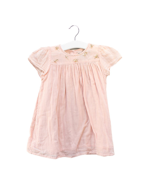 A Pink Short Sleeve Dresses from Velveteen in size 12-18M for girl. (Front View)