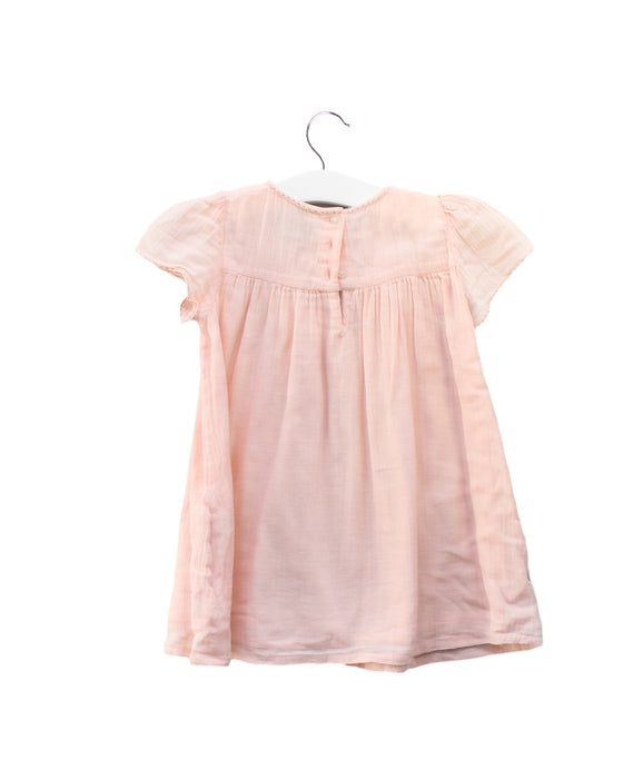 A Pink Short Sleeve Dresses from Velveteen in size 12-18M for girl. (Back View)