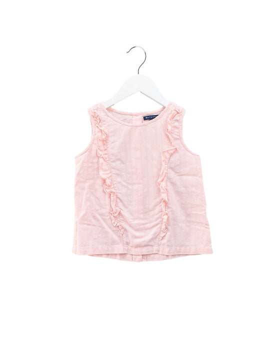 A Pink Sleeveless Tops from Periwinkle in size 6T for girl. (Front View)