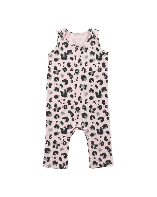 A Pink Sleeveless Jumpsuits from Hunter + Boo in size 0-3M for girl. (Front View)