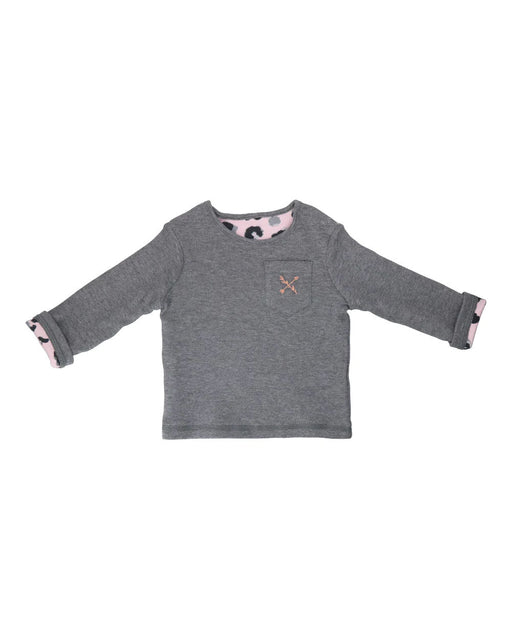 A Black Crewneck Sweatshirts from Hunter + Boo in size 6-12M for girl. (Front View)