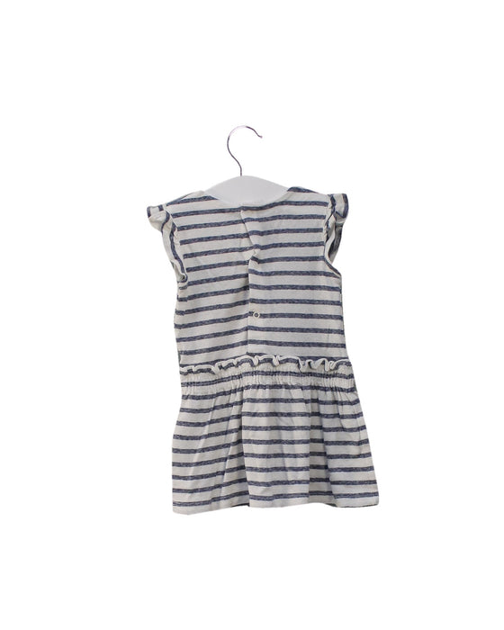 A Blue Sleeveless Dresses from Petit Bateau in size 6-12M for girl. (Back View)