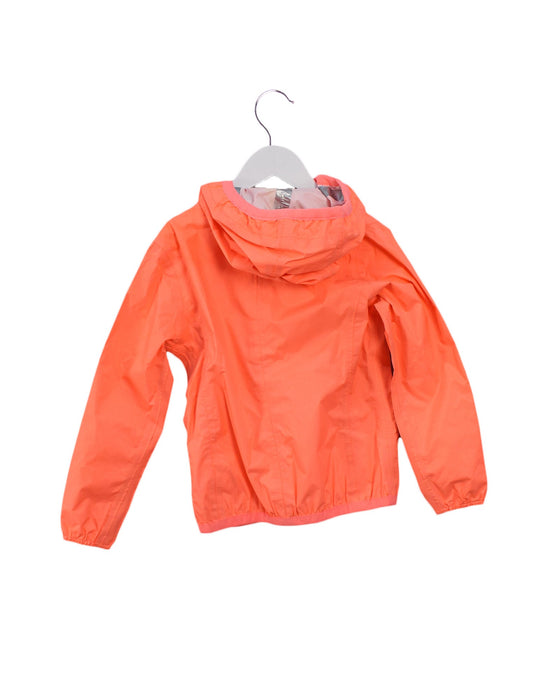 A Orange Lightweight Jackets from K-Way in size 6T for girl. (Back View)