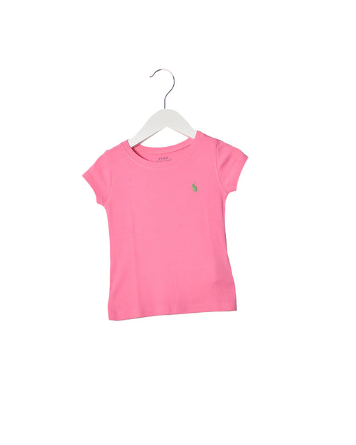 A Pink Short Sleeve T Shirts from Polo Ralph Lauren in size 4T for girl. (Front View)