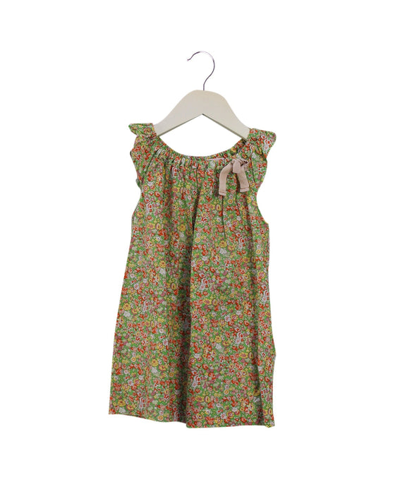 A Green Short Sleeve Dresses from Bonpoint in size 3T for girl. (Front View)