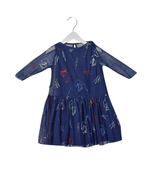 A Navy Long Sleeve Dresses from Stella McCartney in size 6T for girl. (Front View)