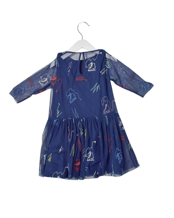 A Navy Long Sleeve Dresses from Stella McCartney in size 6T for girl. (Back View)