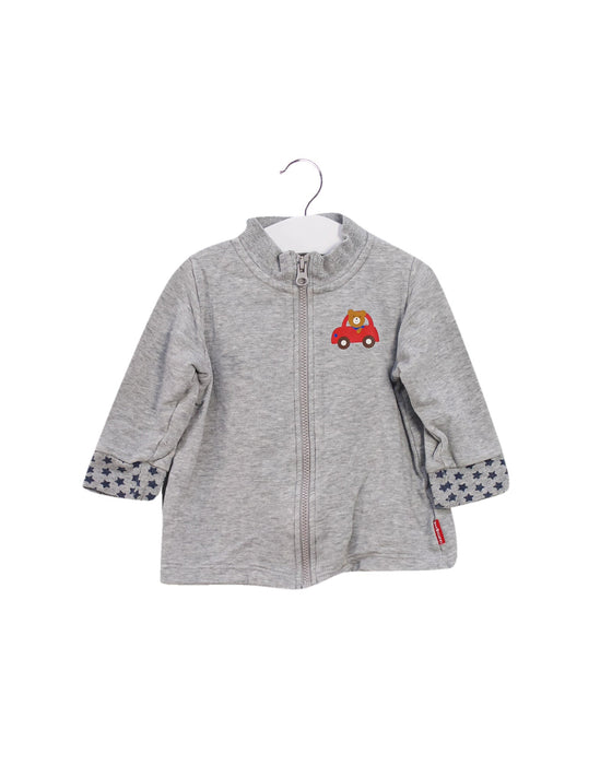 A Grey Long Sleeve Tops from Miki House in size 12-18M for boy. (Front View)