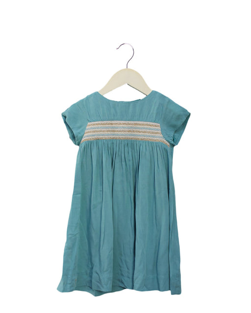 A Blue Short Sleeve Dresses from Chateau de Sable in size 18-24M for girl. (Front View)