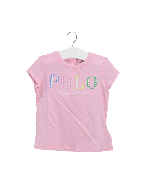 A Pink Short Sleeve T Shirts from Polo Ralph Lauren in size 6-12M for girl. (Front View)