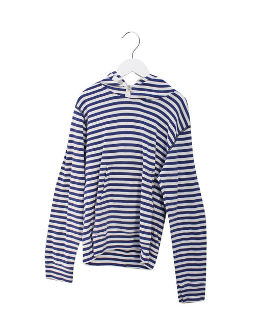 A Blue Hooded Sweatshirts from Petit Bateau in size 10Y for boy. (Front View)