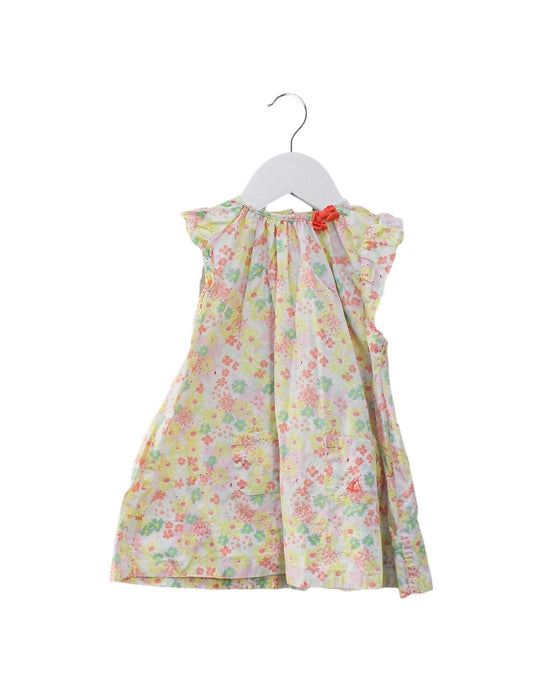 A Yellow Short Sleeve Dresses from Petit Bateau in size 6-12M for girl. (Front View)