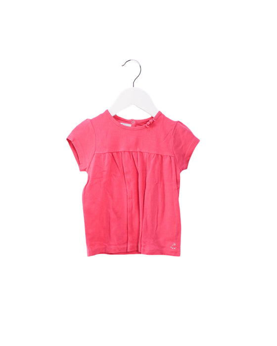 A Pink Short Sleeve Tops from Petit Bateau in size 3T for girl. (Front View)