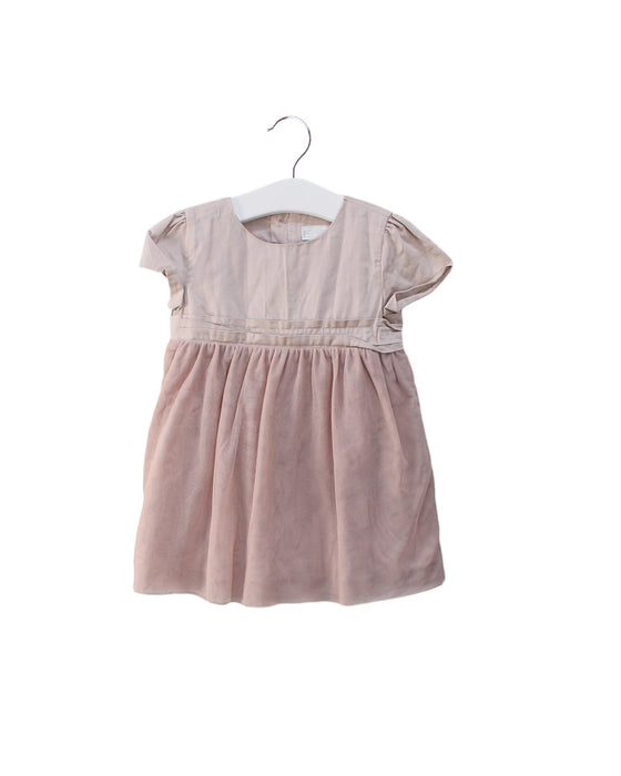 A Pink Short Sleeve Dresses from The Little White Company in size 6-12M for girl. (Front View)