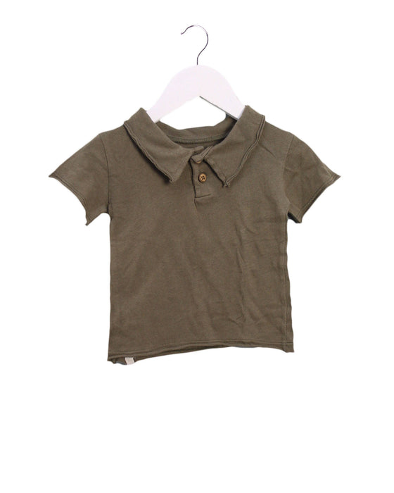 A Green Short Sleeve Tops from Mini Mioche in size 12-18M for girl. (Front View)