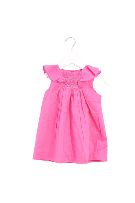 A Pink Sleeveless Dresses from Jacadi in size 6-12M for girl. (Front View)