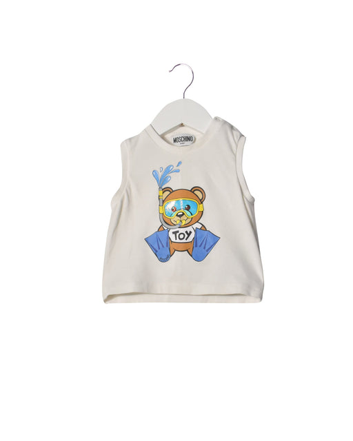 A White Sleeveless Tops from Moschino in size 6-12M for neutral. (Front View)
