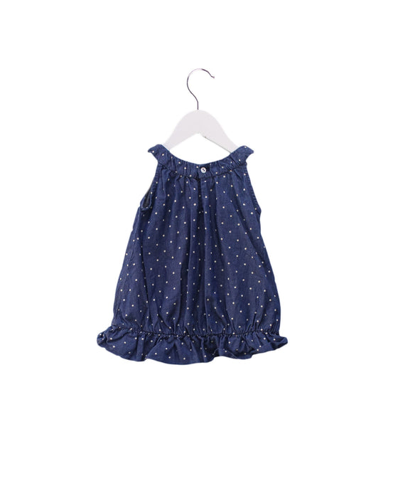 A Blue Sleeveless Dresses from Coccodé in size 6-12M for girl. (Back View)