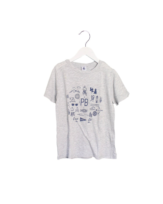 A Grey Short Sleeve T Shirts from Petit Bateau in size 10Y for boy. (Front View)