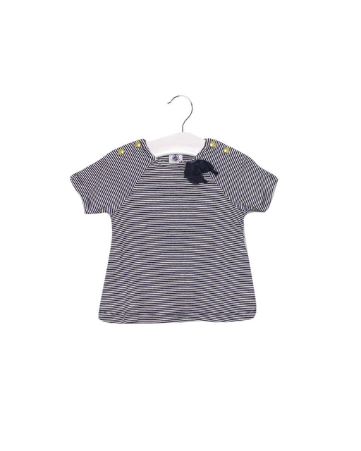 A Black Short Sleeve Tops from Petit Bateau in size 12-18M for girl. (Front View)