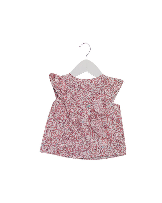 A Pink Sleeveless Tops from Jacadi in size 6-12M for girl. (Front View)