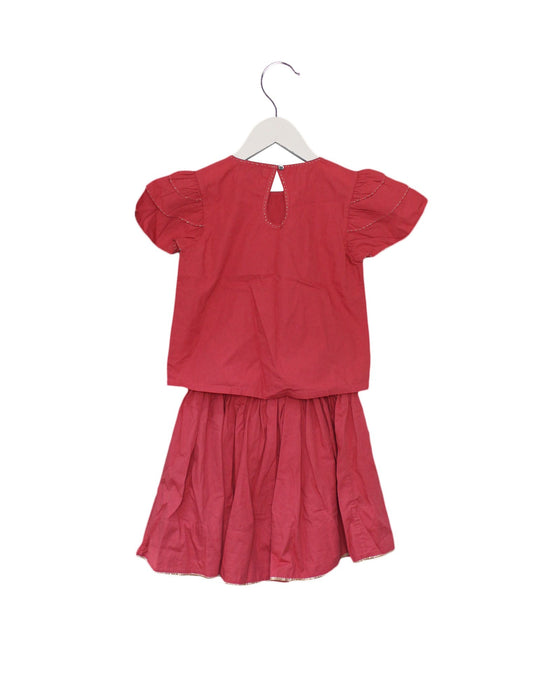 A Pink Skirt Sets from Velveteen in size 4T for girl. (Back View)