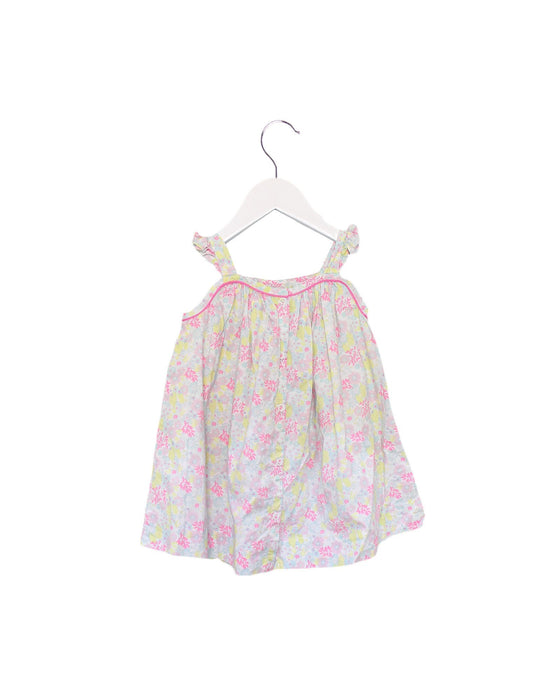 A Pink Sleeveless Dresses from Petit Bateau in size 6-12M for girl. (Back View)