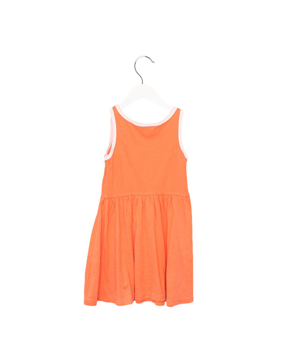 A Orange Sleeveless Dresses from Petit Bateau in size 6T for girl. (Back View)