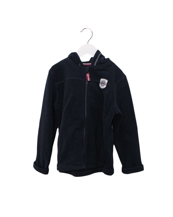 A Navy Zippered Sweatshirts from Terre De Marins in size 8Y for boy. (Front View)