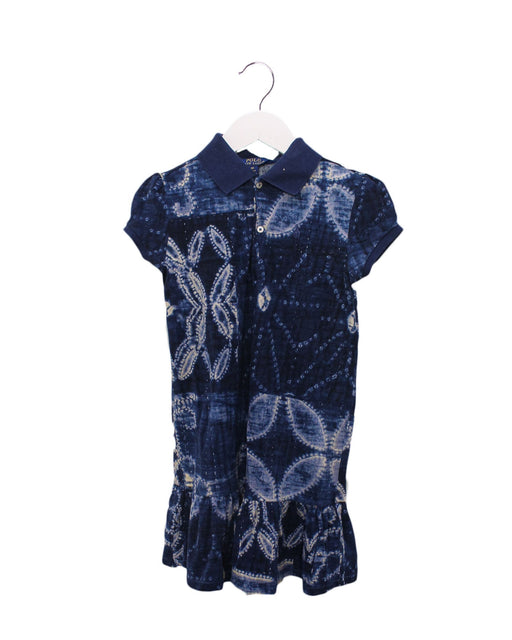 A Navy Short Sleeve Dresses from Polo Ralph Lauren in size 6T for girl. (Front View)