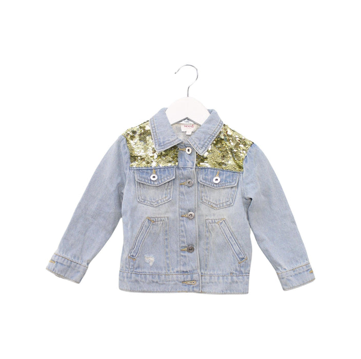 A Blue Lightweight Jackets from Seed in size 2T for girl. (Front View)