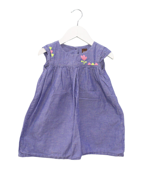 A Blue Short Sleeve Dresses from Tea in size 2T for girl. (Front View)