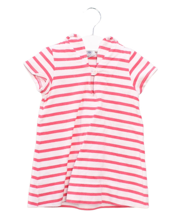 A Pink Short Sleeve Dresses from Petit Bateau in size 6-12M for girl. (Front View)