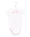 A White Short Sleeve Bodysuits from Jacadi in size 3-6M for girl. (Front View)