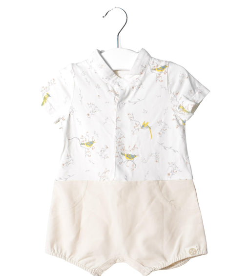 A Beige Rompers from Le Petit Society in size 0-3M for girl. (Front View)