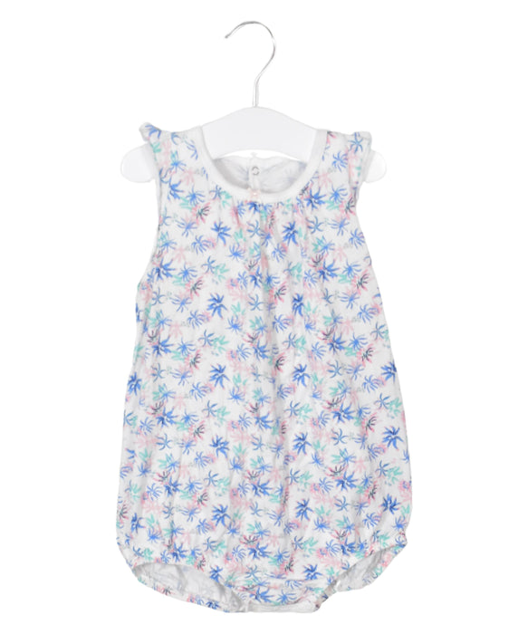 A White Bodysuits from Petit Bateau in size 18-24M for girl. (Front View)