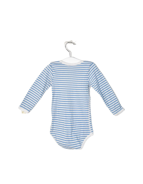 A Blue Long Sleeve Bodysuits from Petit Bateau in size 12-18M for neutral. (Back View)