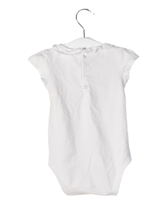 A White Short Sleeve Bodysuits from Chateau de Sable in size 3-6M for girl. (Back View)