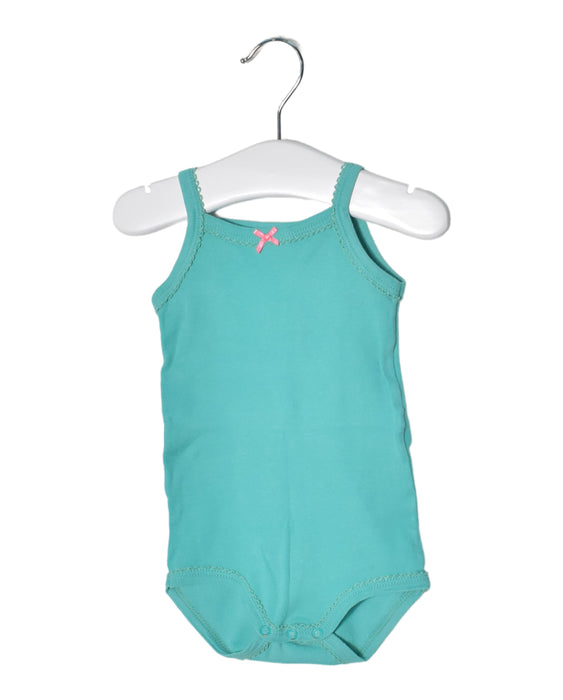 A Green Long Sleeve Bodysuits from Petit Bateau in size 0-3M for girl. (Front View)