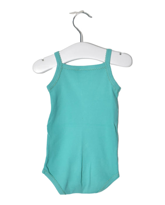 A Green Long Sleeve Bodysuits from Petit Bateau in size 0-3M for girl. (Back View)