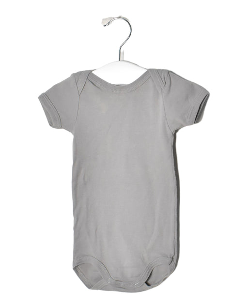 A Grey Short Sleeve Bodysuits from Petit Bateau in size 3-6M for neutral. (Front View)