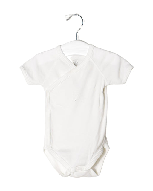 A White Short Sleeve Bodysuits from Petit Bateau in size 3-6M for neutral. (Front View)