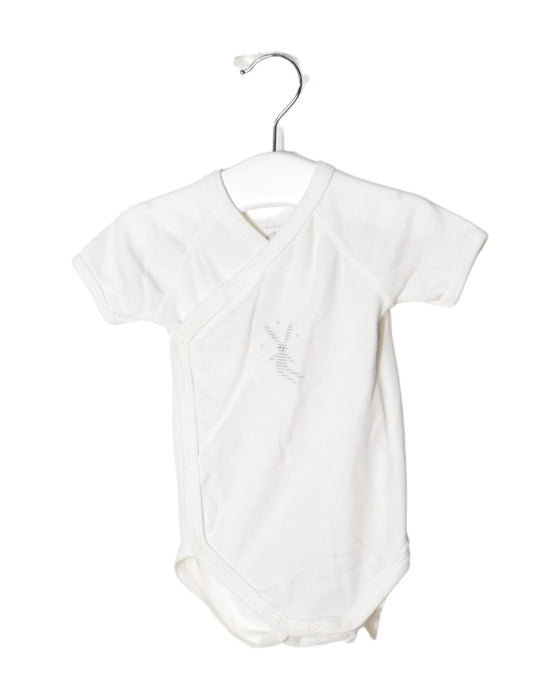 A White Short Sleeve Bodysuits from Petit Bateau in size 3-6M for neutral. (Front View)