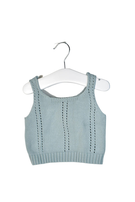 A Blue Sleeveless Tops from Misha & Puff in size 2T for girl. (Front View)