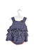 A Navy Long Sleeve Bodysuits from Lilly + Sid in size 3-6M for girl. (Back View)